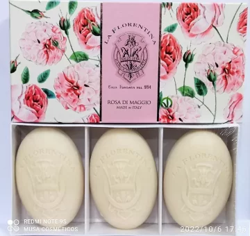 LA FLORENTINA SABONETE ROSA DI MAGGIO CX C/3 UND - Código 16125-1