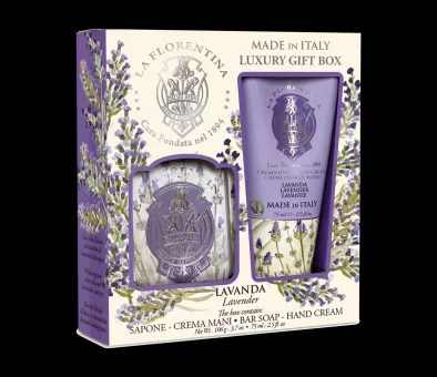 KIT LA FLORENTINA SMALL CREME LAVENDER MÃOS+BARRA 106 G - Código 16131-1